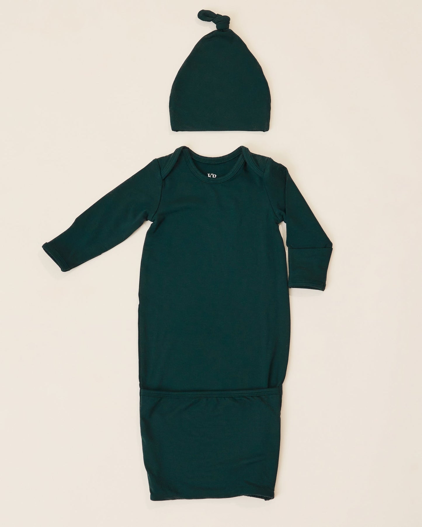 Cozy Bamboo Baby Gown & Hat | Evergreen