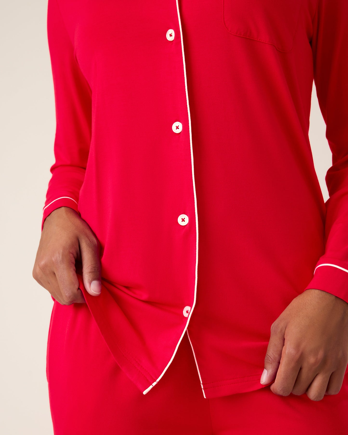 Clea Bamboo Long Sleeve Pajama Set | Red