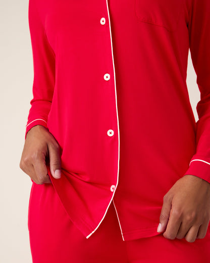 Clea Bamboo Long Sleeve Pajama Set | Red