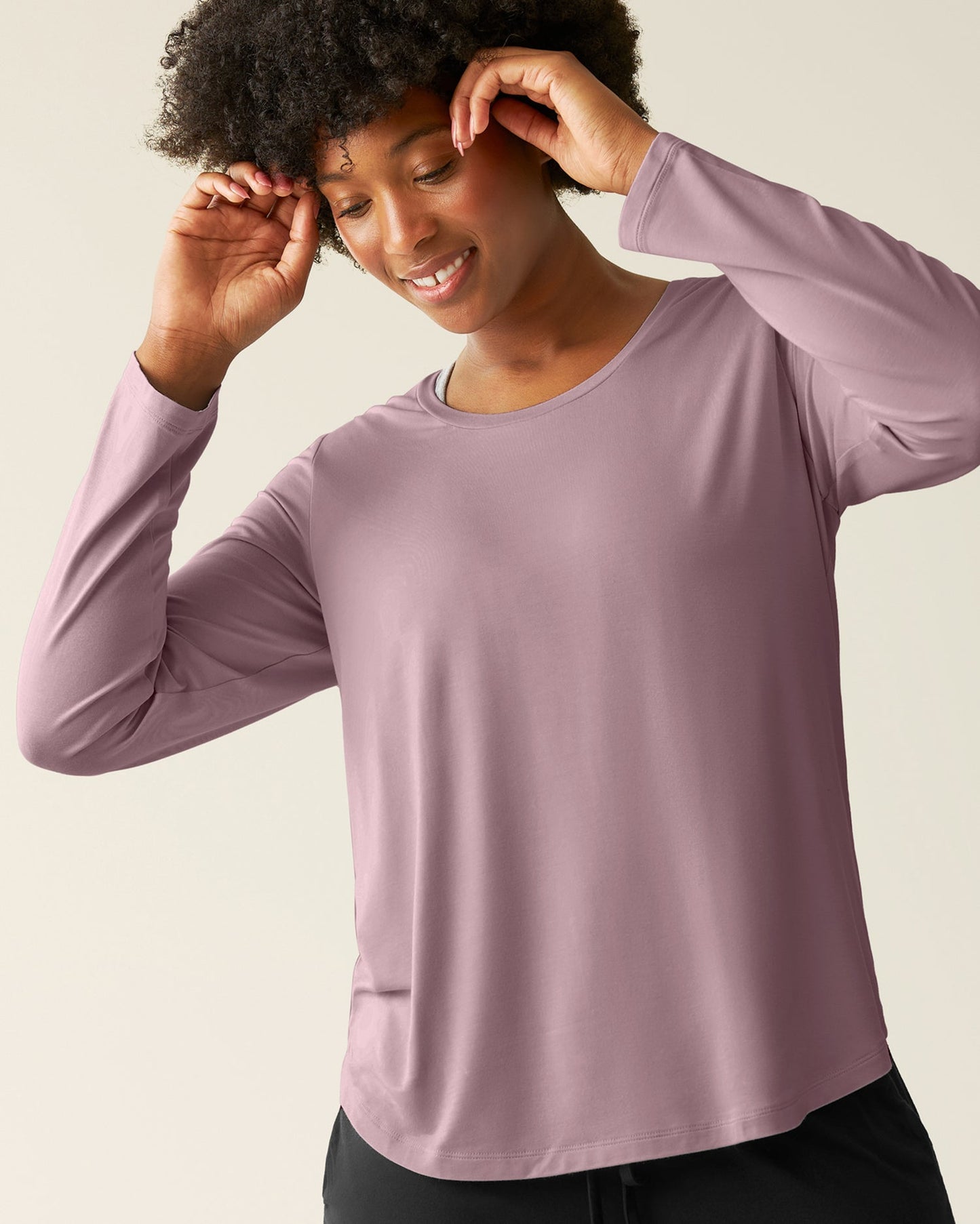 Bamboo Maternity & Nursing Long Sleeve T-shirt | Dusty Mauve
