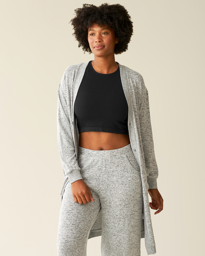 CozyKnit Long Cardigan | Grey Heather