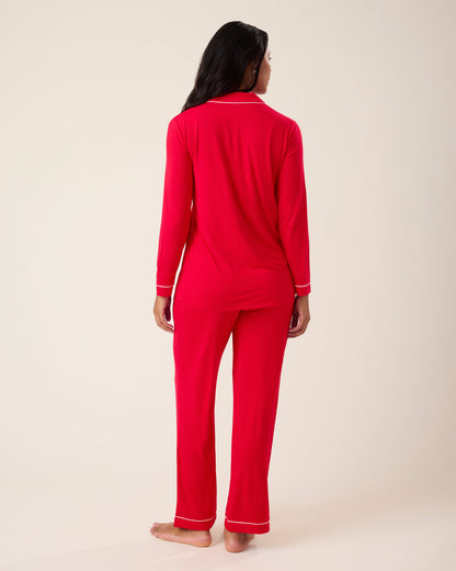 Clea Bamboo Long Sleeve Pajama Set | Red
