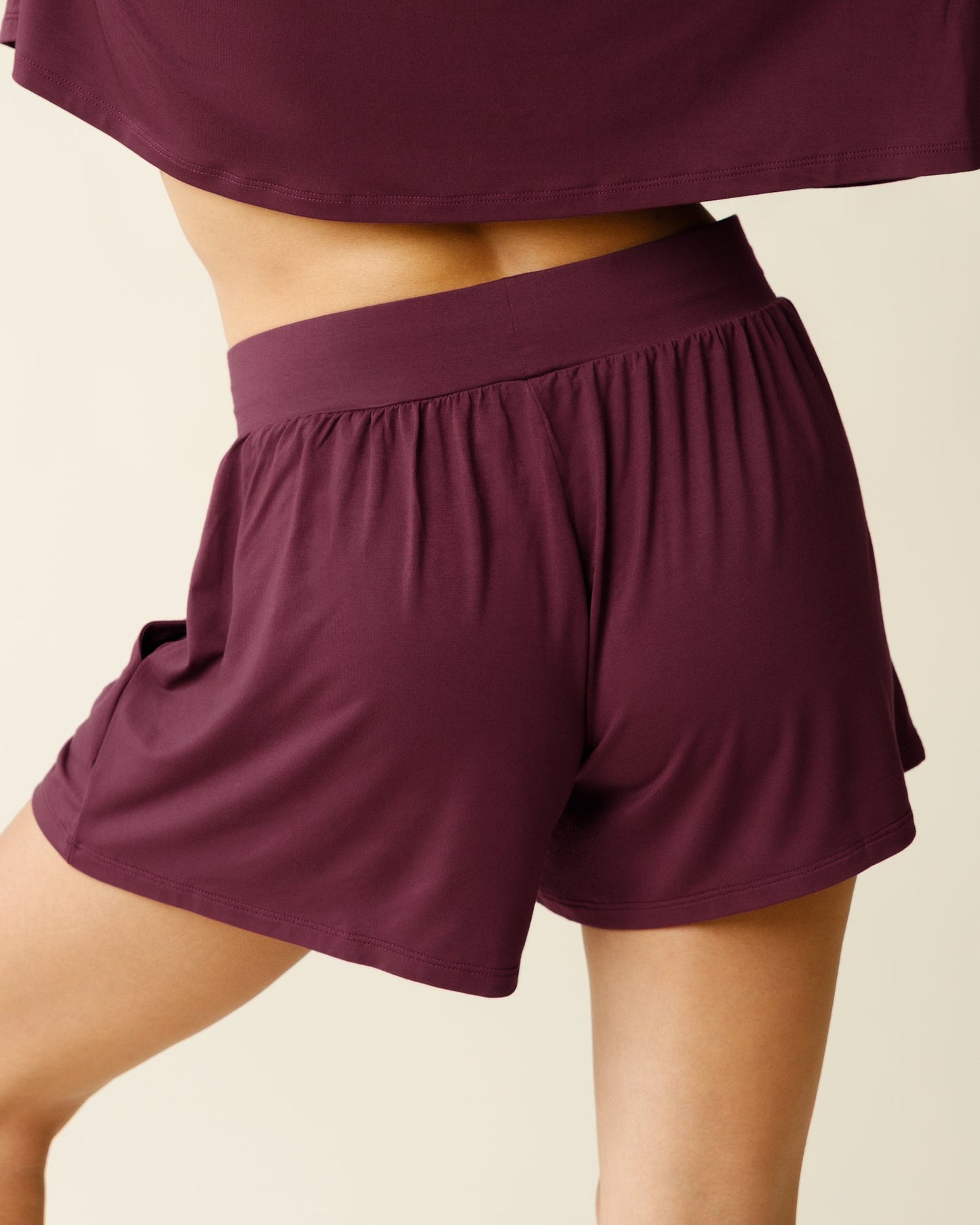 Aria Bamboo Casual Lounge Short | Deep Burgundy