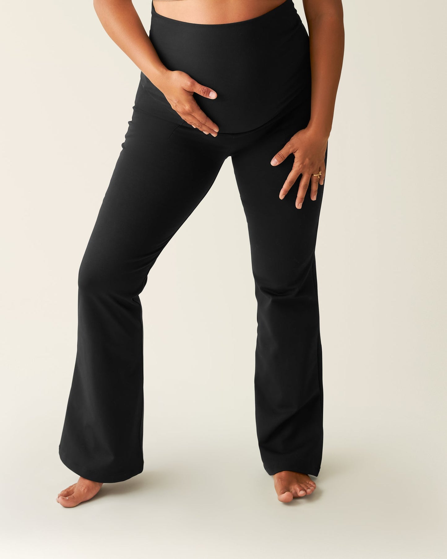 Maternity Ponte Flare Pant | Black