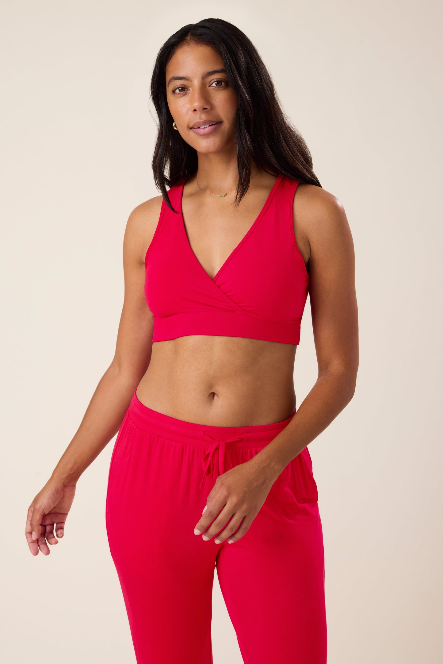 French Terry Racerback Nursing & Sleep Bra | Red