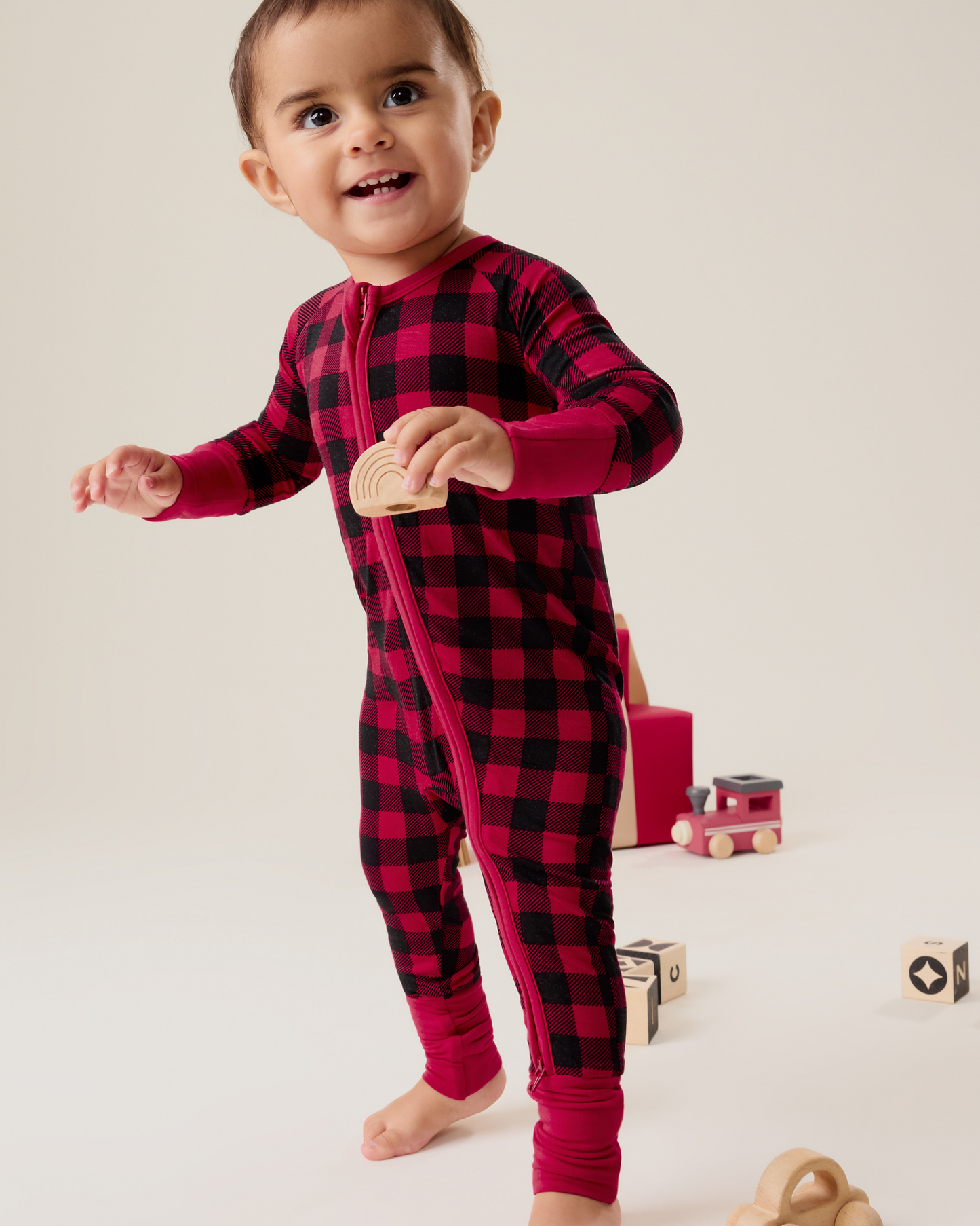 Bamboo Baby Pajama | Red Plaid