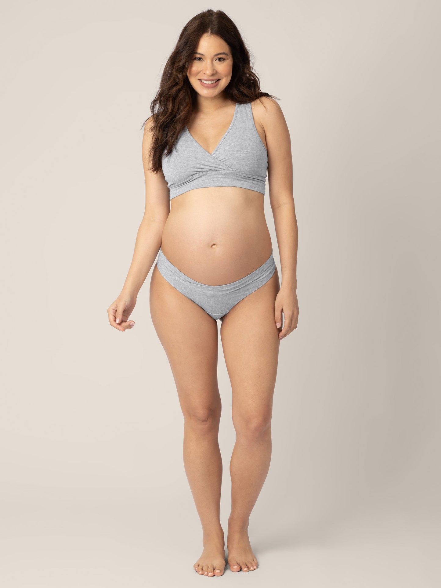 Bamboo Maternity & Postpartum Thong | Grey Heather