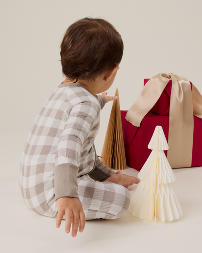 Bamboo Baby Pajama | Taupe Gingham