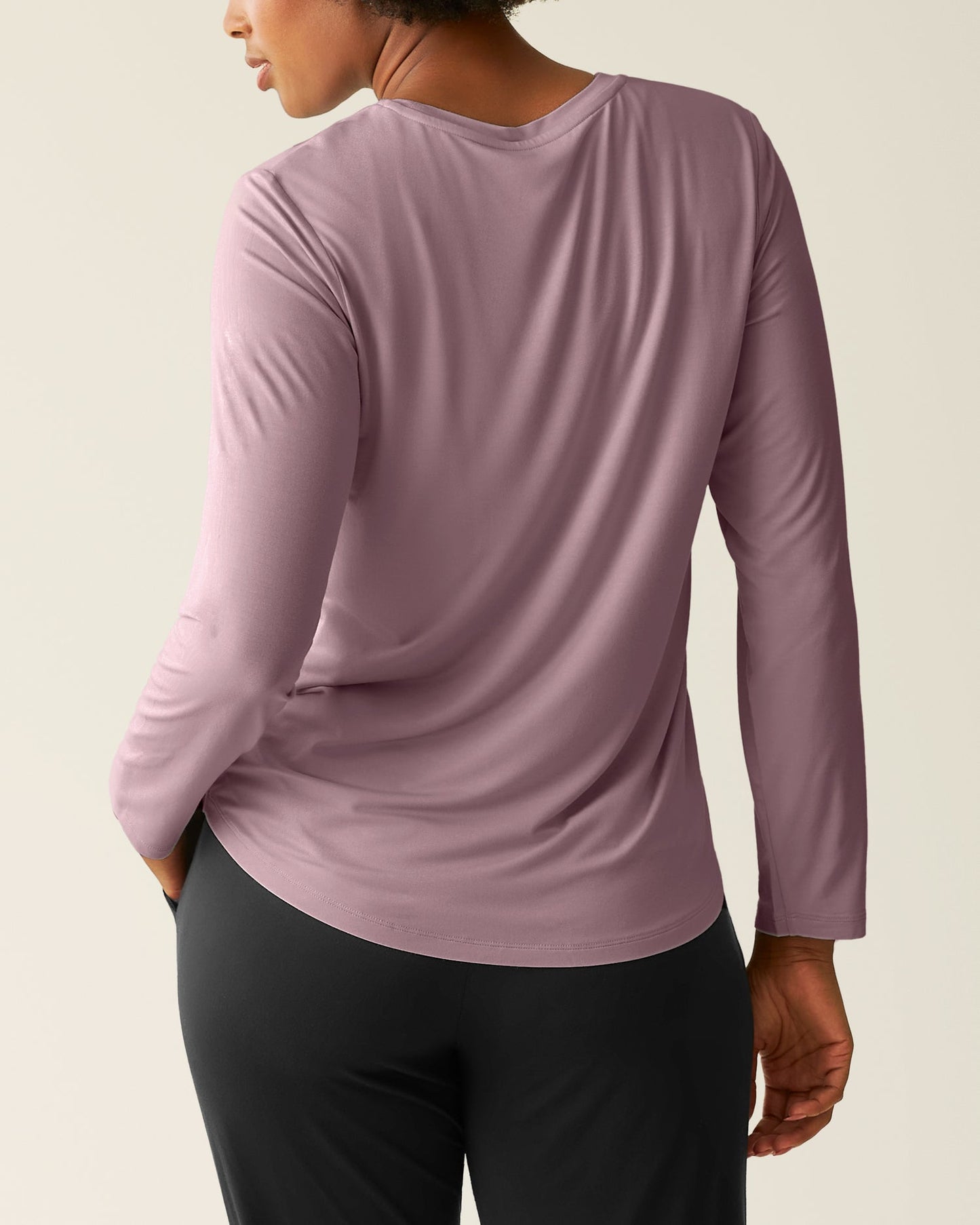 Bamboo Maternity & Nursing Long Sleeve T-shirt | Dusty Mauve