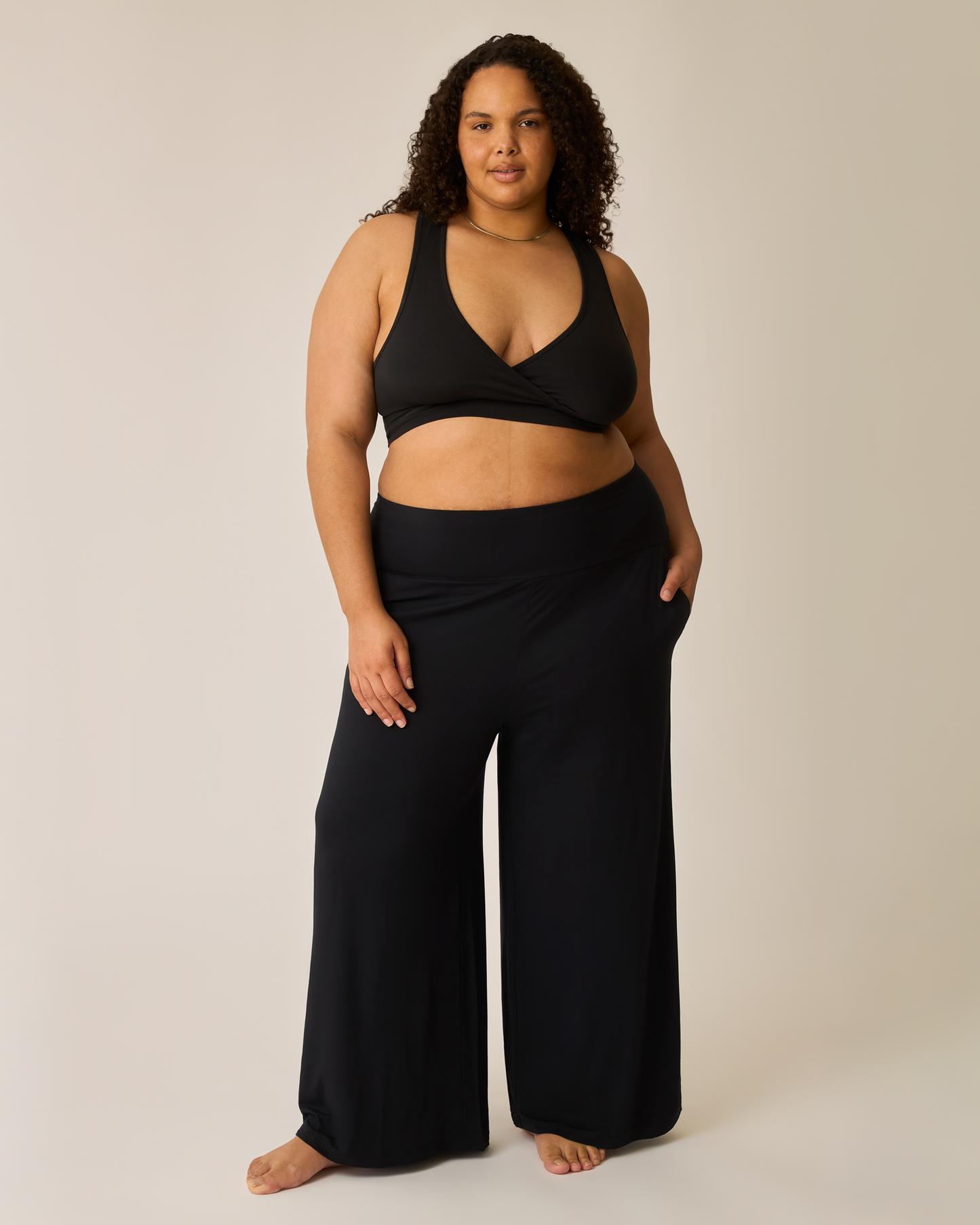 Bamboo Wide Leg Maternity & Postpartum Lounge Pant | Black
