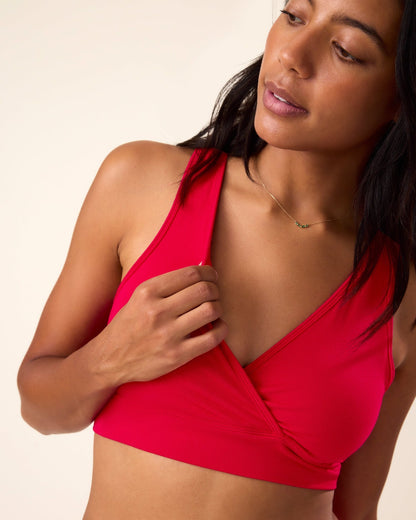 French Terry Racerback Nursing & Sleep Bra | Red