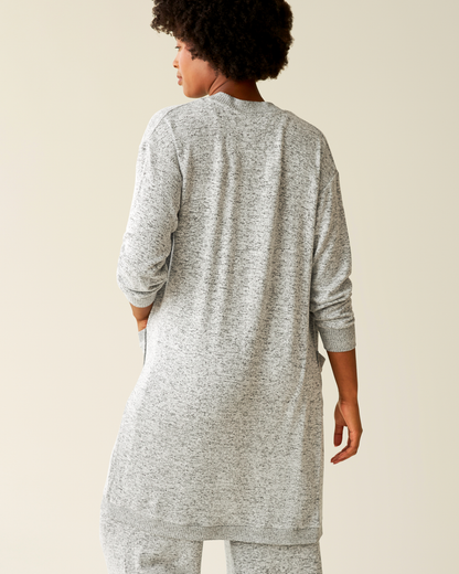 CozyKnit Long Cardigan | Grey Heather
