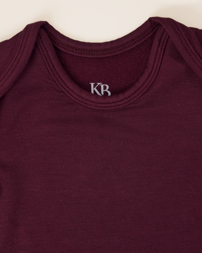 Cozy Bamboo Baby Gown & Hat | Deep Burgundy