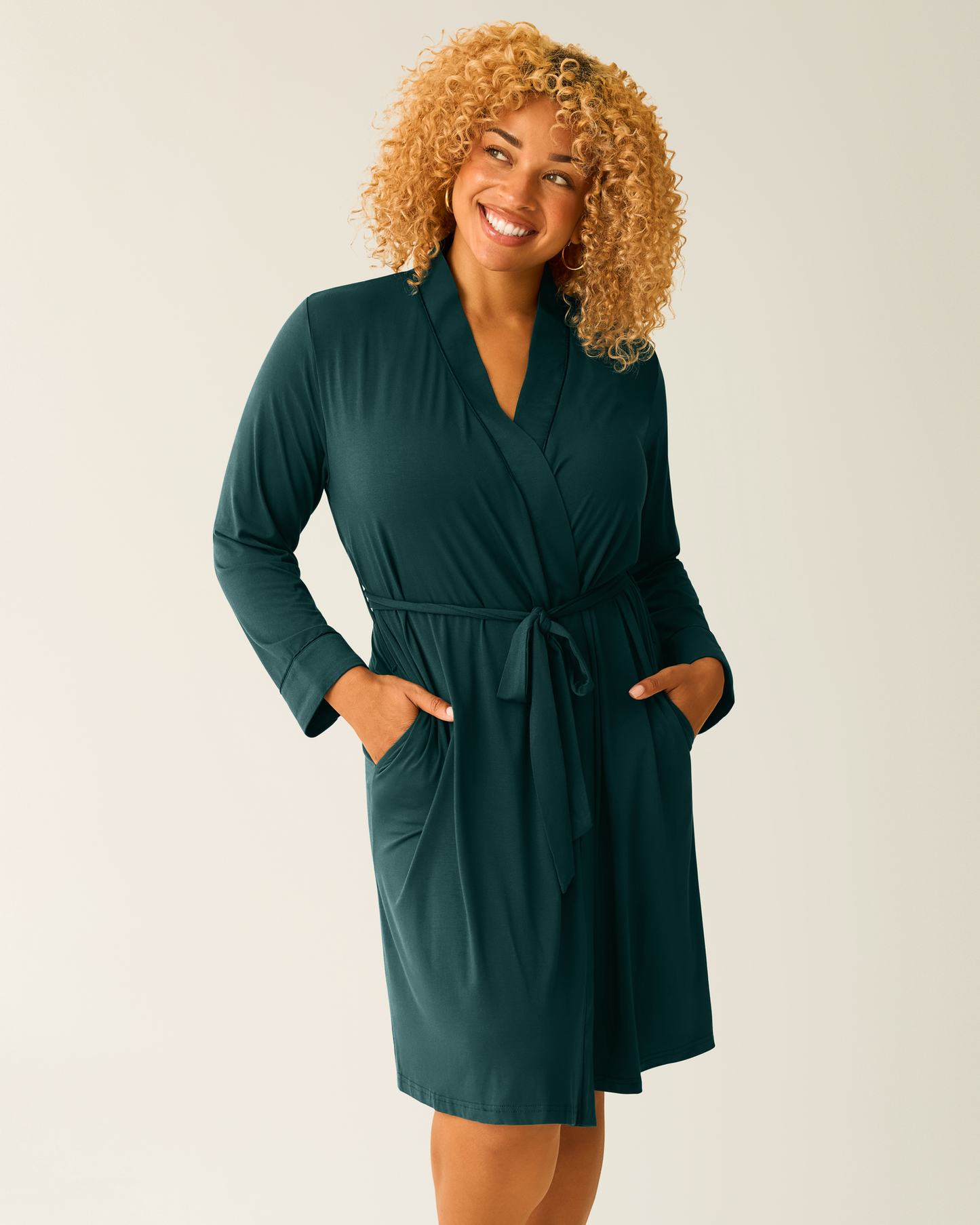 Clea Bamboo Robe | Evergreen