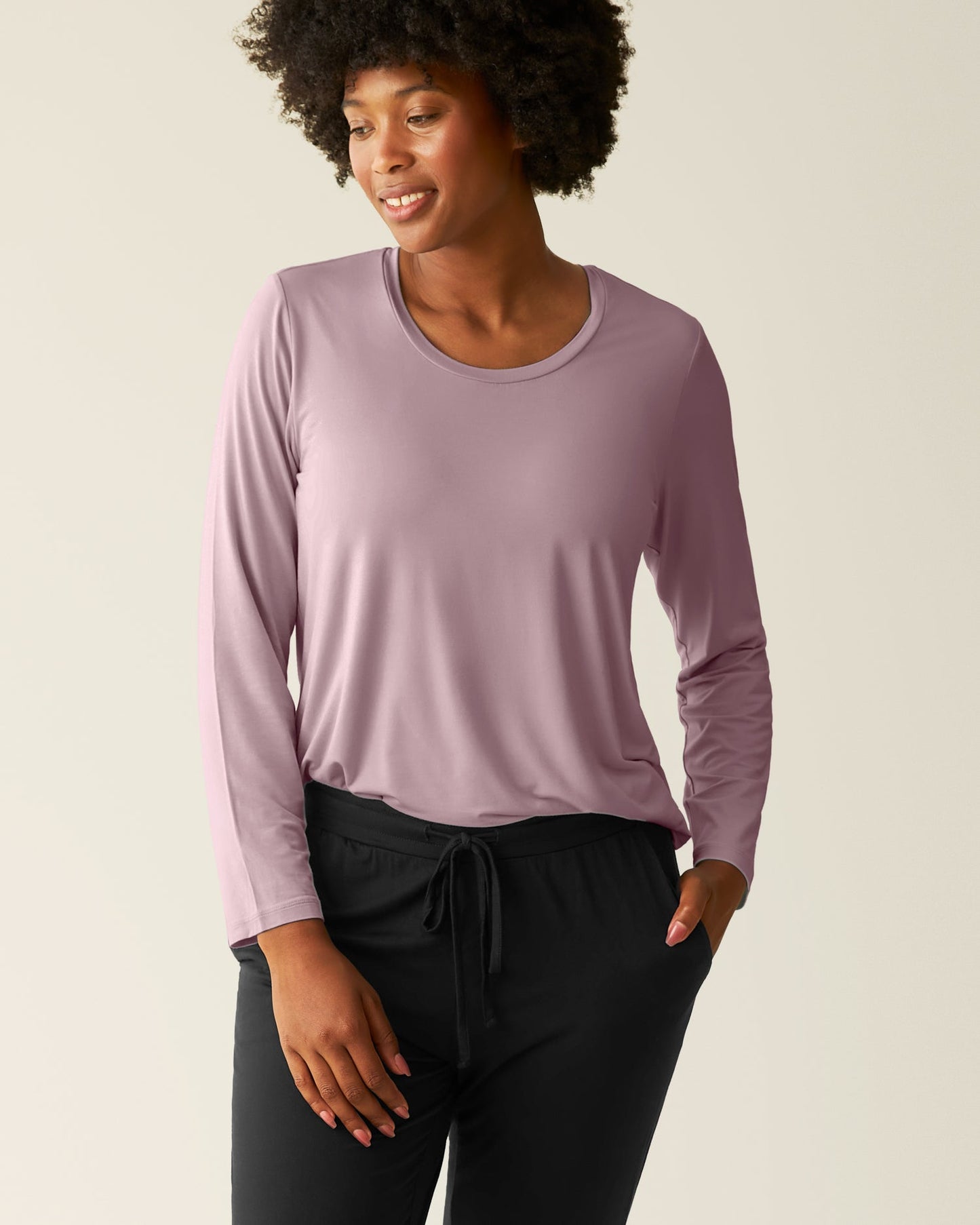 Bamboo Maternity & Nursing Long Sleeve T-shirt | Dusty Mauve