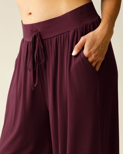Aria Bamboo Casual Lounge Pant | Deep Burgundy