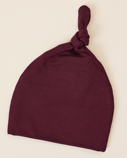 Cozy Bamboo Baby Gown & Hat | Deep Burgundy