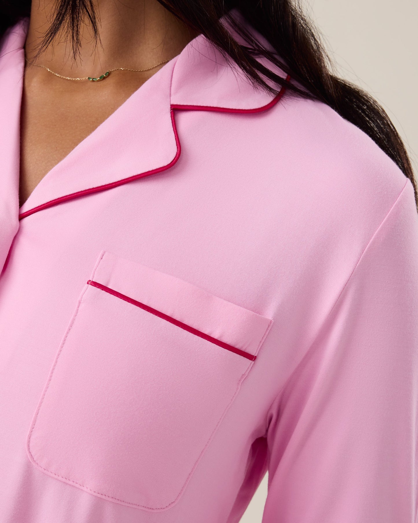 Clea Bamboo Long Sleeve Pajama Set | Bubblegum