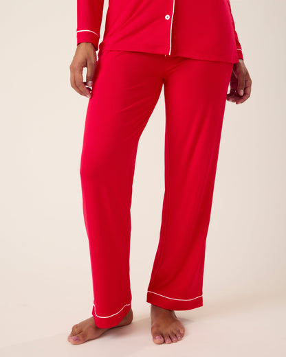 Clea Bamboo Long Sleeve Pajama Set | Red