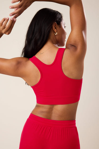 French Terry Racerback Nursing & Sleep Bra | Red