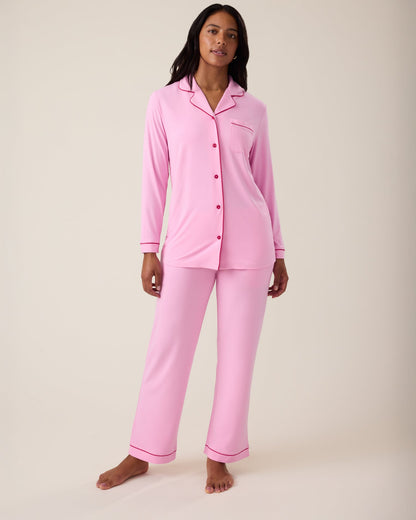 Clea Bamboo Long Sleeve Pajama Set | Bubblegum