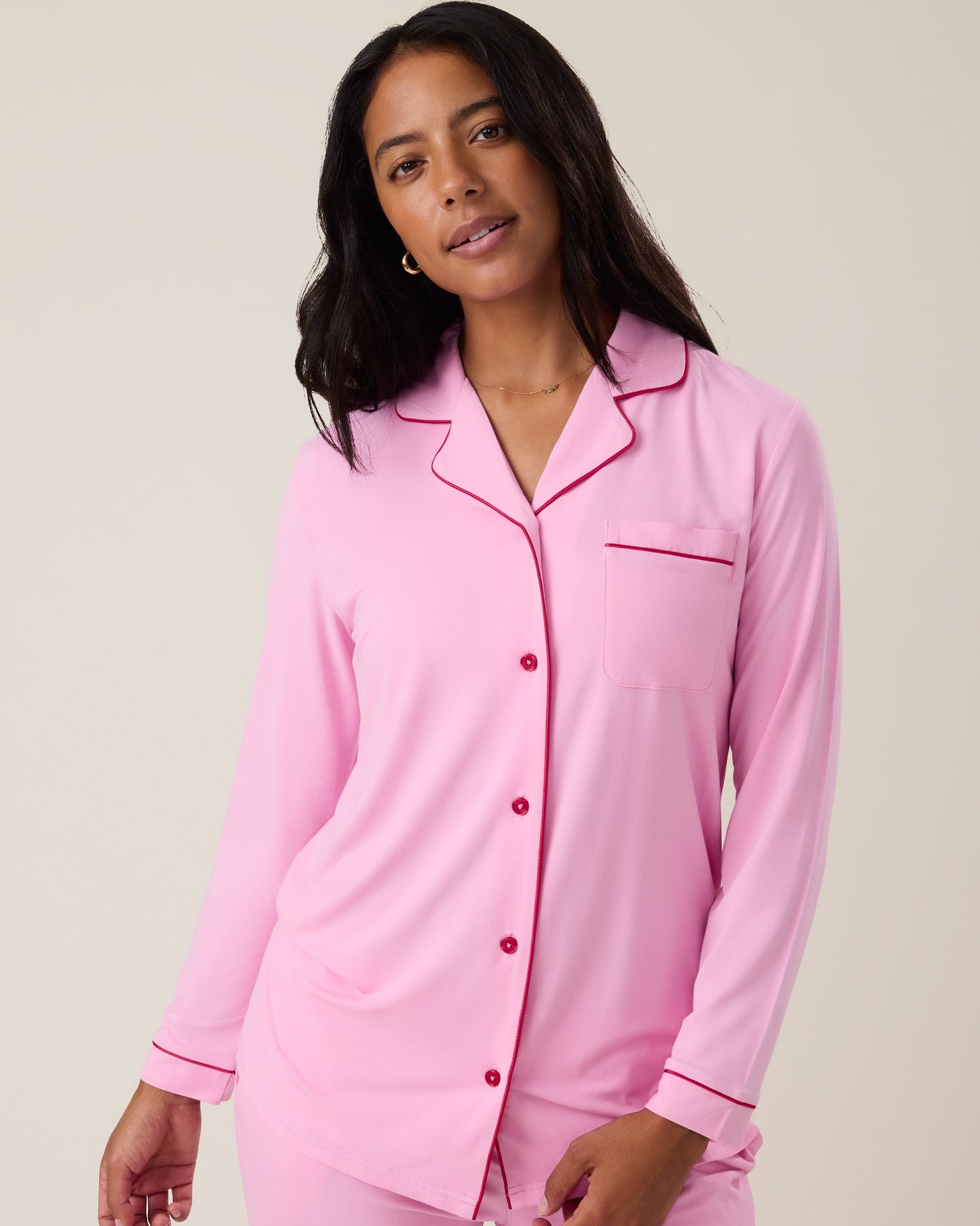 Clea Bamboo Long Sleeve Pajama Set | Bubblegum