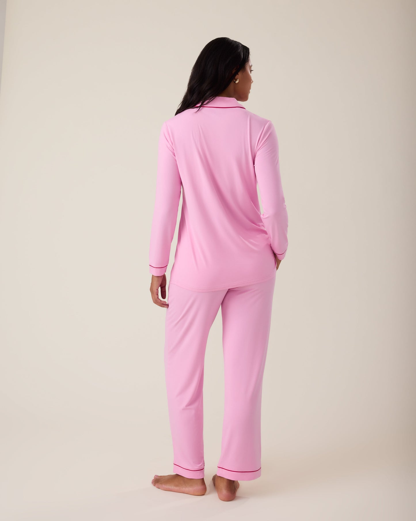 Clea Bamboo Long Sleeve Pajama Set | Bubblegum
